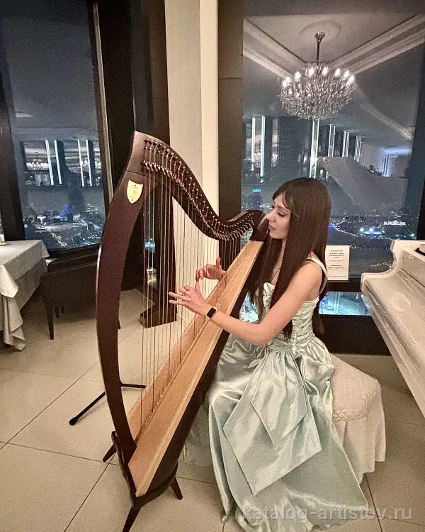 Арфистка Ульяна Михайлова, скрипач