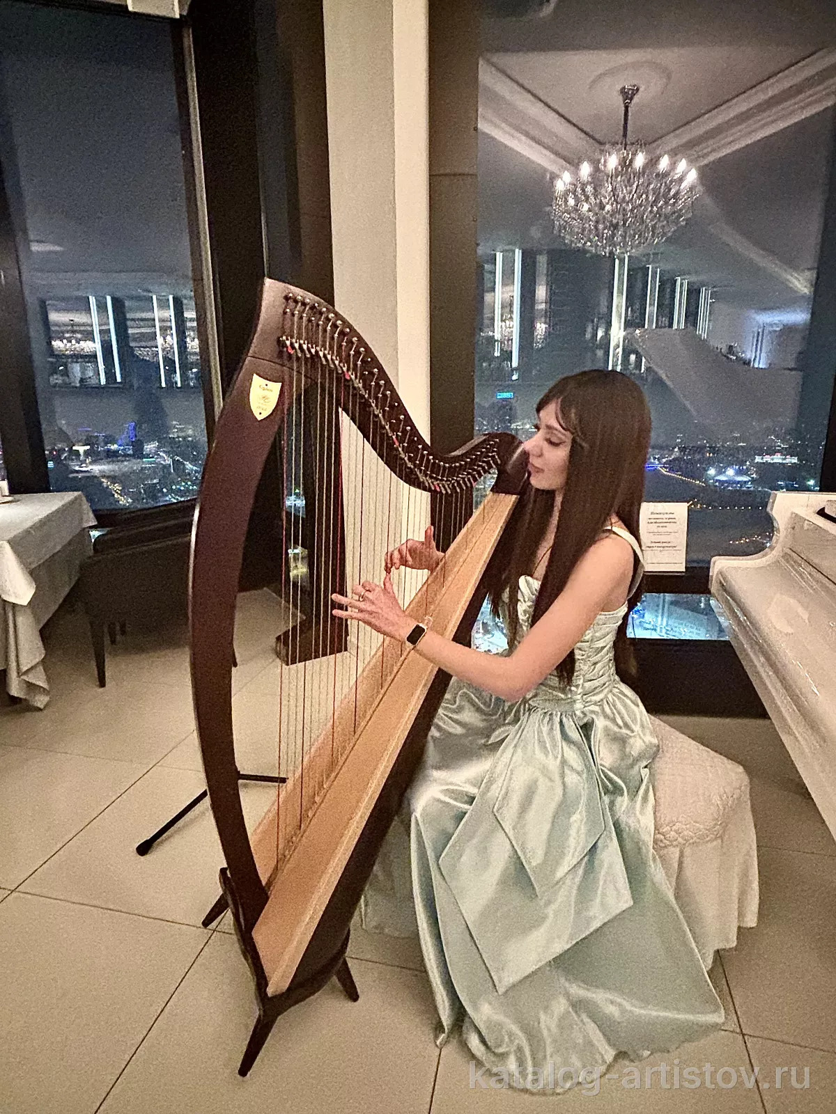 Арфистка Ульяна Михайлова, скрипач