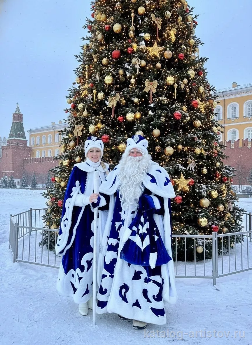 Дед Мороз и Снегурочка в синих костюмах (Сургут) — фото 5
